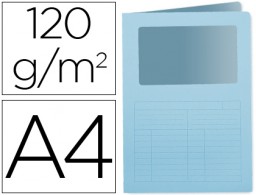 Subcarpeta cartulina Q-Connect A4 azul con ventana